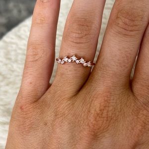 Blush & Bar Boutique Women’s Ring 18k Rose Gold Crystal 6